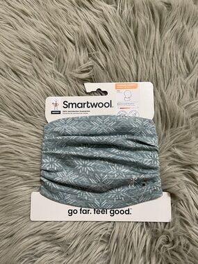 Smartwool Kids Blue Gray Patterned Neck Gaiter